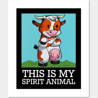 Cow - This Is My Spirit Animal - Funny Saying Farming Animal Posters and Art